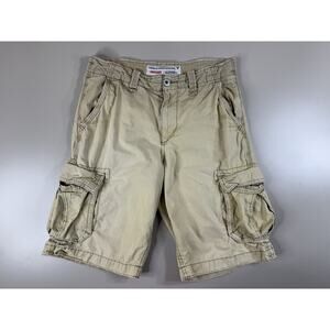 American Eagle Y2K Men's Longboard Cargo Shorts 30 Tan Ripstop Retro Surf Skate